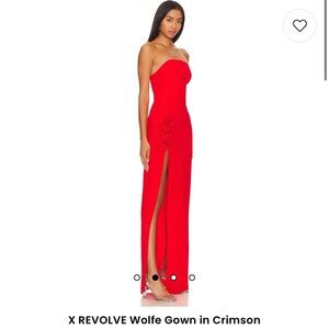 NWT X Revolve Wolfe gown in crimson- Amanda uprichard